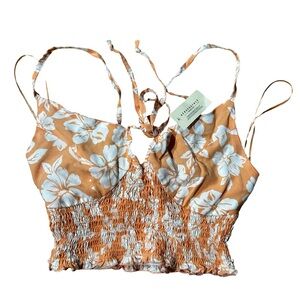 Aeropostale Smocked Cropped Tank Top Adjustable Straps NWT Size M